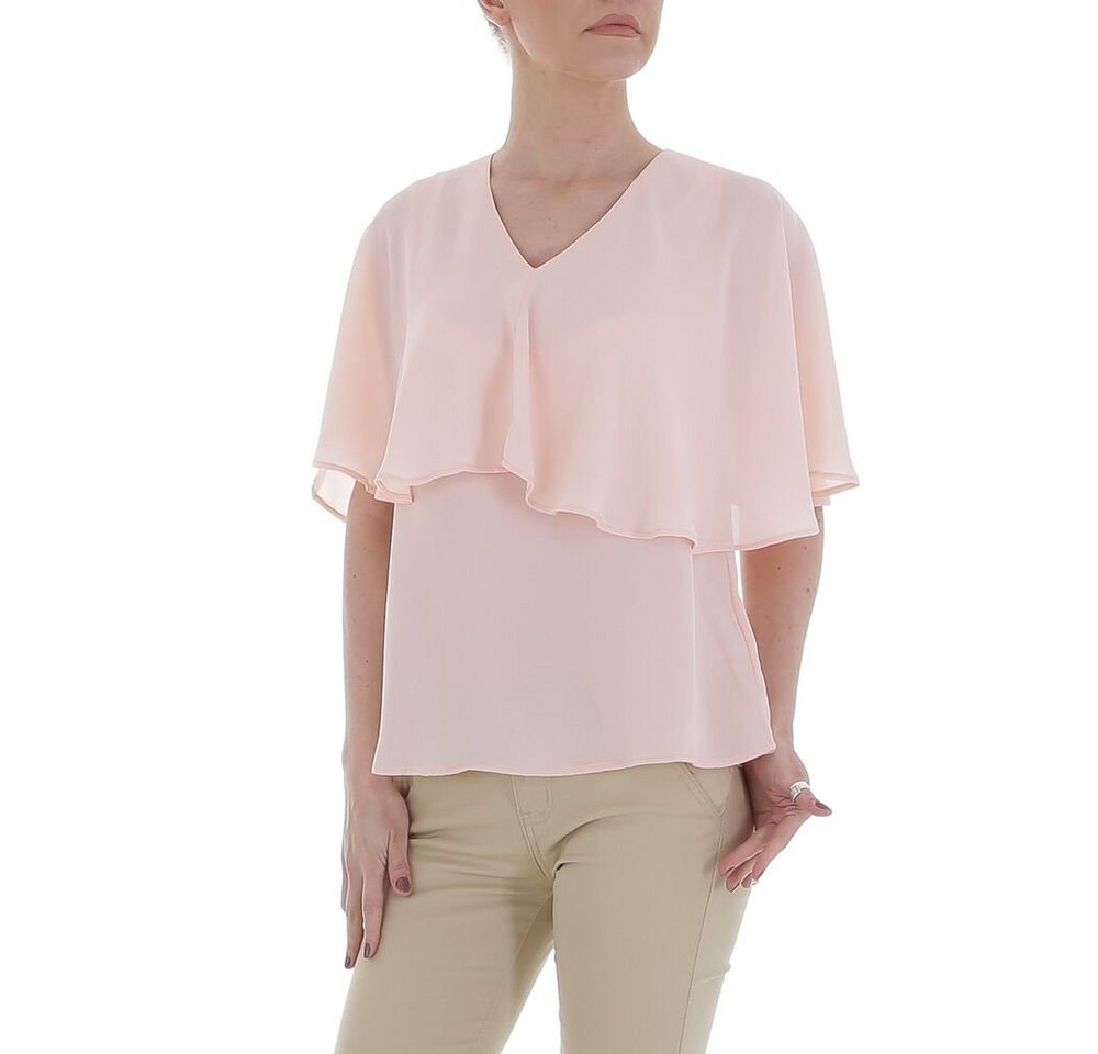 Ital-Design Klassische Bluse Damen Elegant Volants Chiffon Bluse in Rosa von Ital-Design