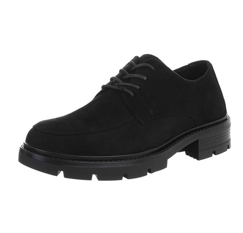Ital-Design Klassischer Schnürschuh mit robuster Sohle für Damen Schnürschuh (90793452) Blockabsatz Schnürer in Schwarz von Ital-Design