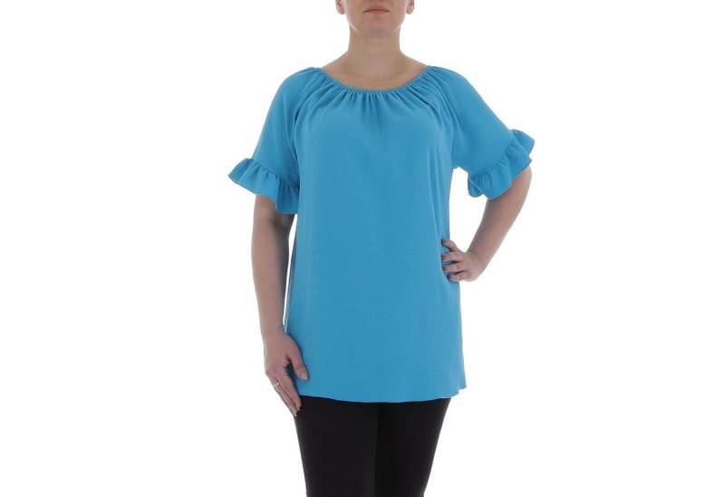 Ital-Design Kurzarmbluse Damen Elegant (85915857) Bluse in Blau von Ital-Design