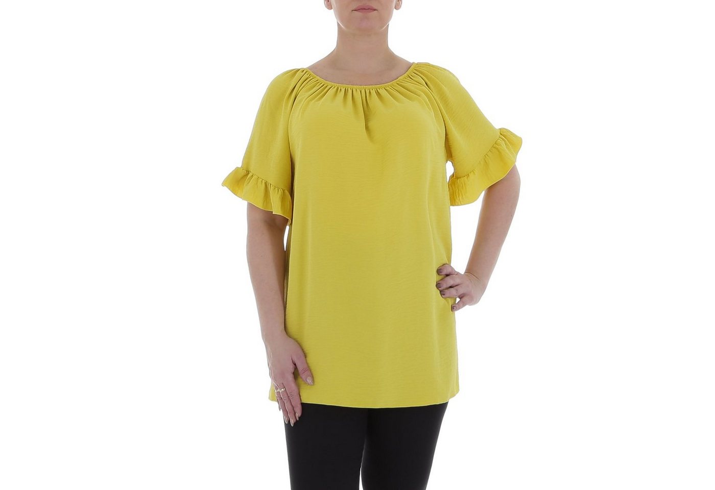 Ital-Design Kurzarmbluse Damen Elegant Bluse in Gelb von Ital-Design