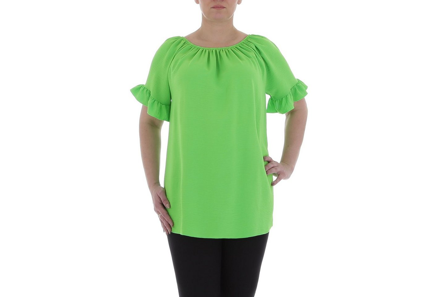 Ital-Design Kurzarmbluse Damen Elegant Bluse in Grün von Ital-Design