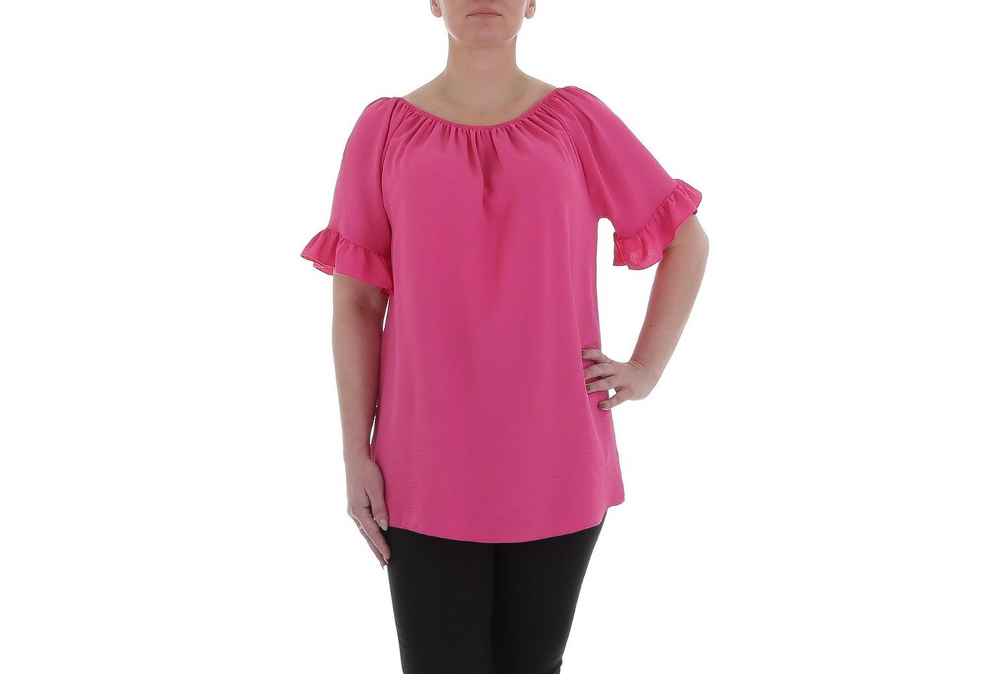 Ital-Design Kurzarmbluse Damen Elegant Bluse in Pink von Ital-Design