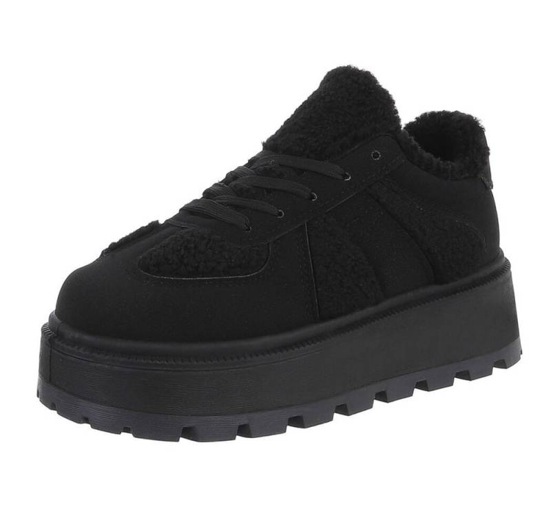 Ital-Design Kuscheliger Sneaker mit robuster Sohle für Damen Snowboots (90704235) Flach Sneakers Low in Schwarz von Ital-Design