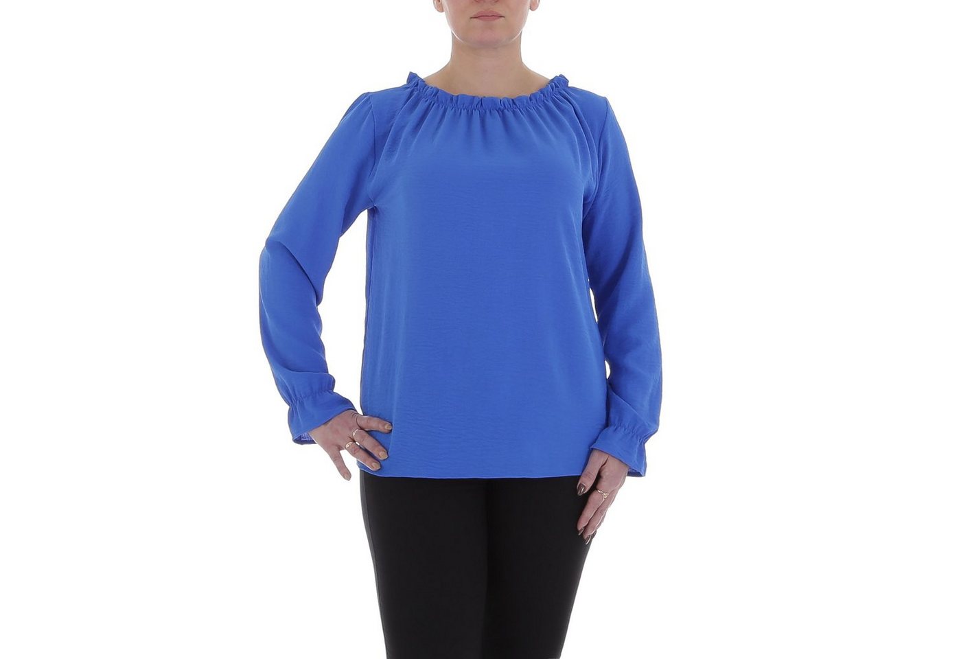 Ital-Design Langarmbluse Damen Elegant Bluse in Blau von Ital-Design