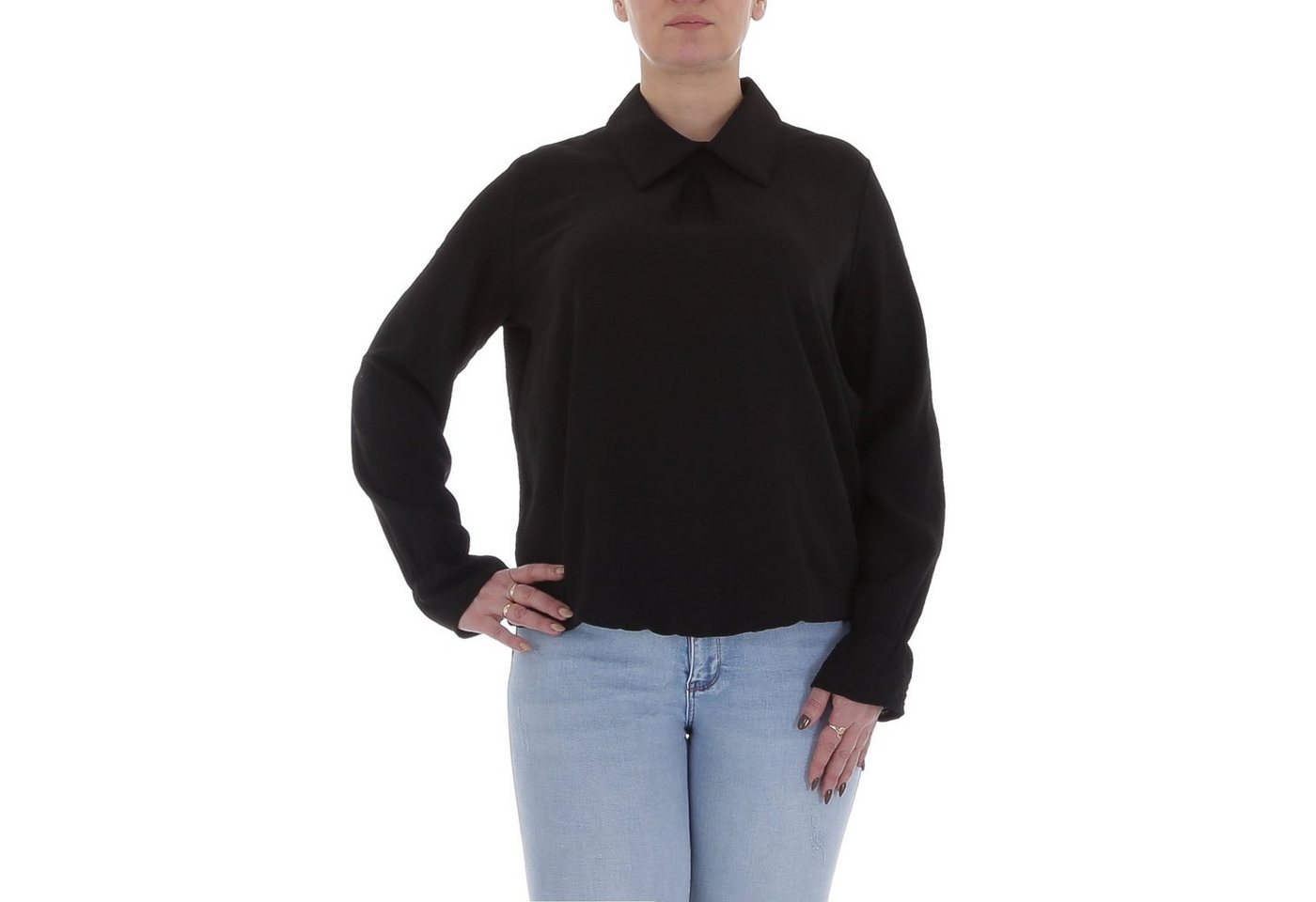 Ital-Design Langarmbluse Damen Elegant Bluse in Schwarz von Ital-Design