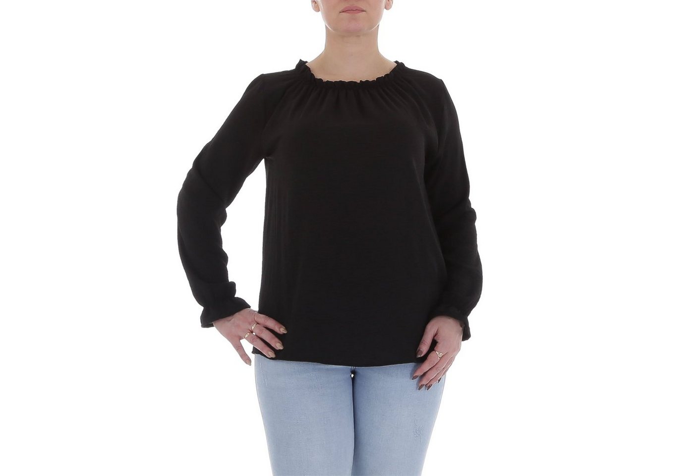 Ital-Design Langarmbluse Damen Elegant Bluse in Schwarz von Ital-Design