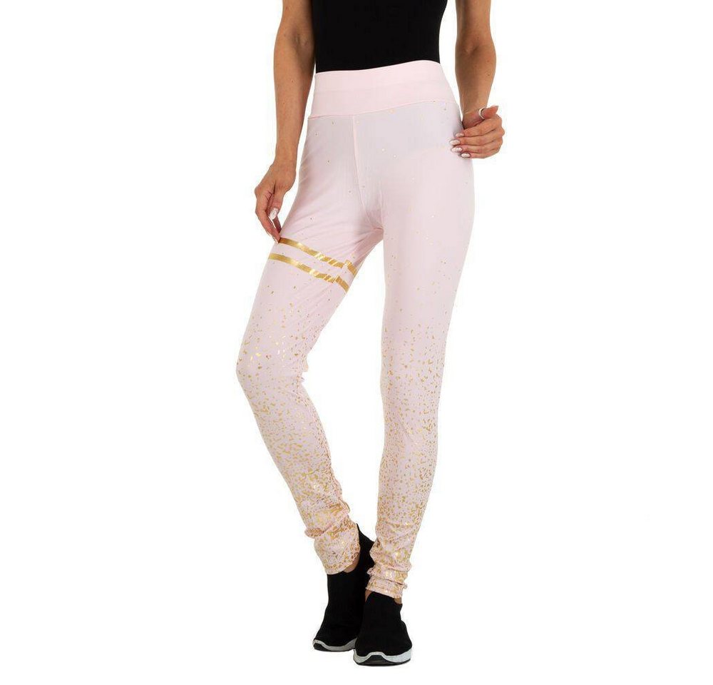 Ital-Design Leggings Damen Freizeit Stretch Klassische Leggings in Rosa von Ital-Design