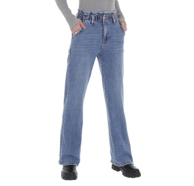 Ital-Design Loose-fit-Jeans Damen Freizeit Used-Look Stretch Relaxed Fit Jeans in Blau von Ital-Design