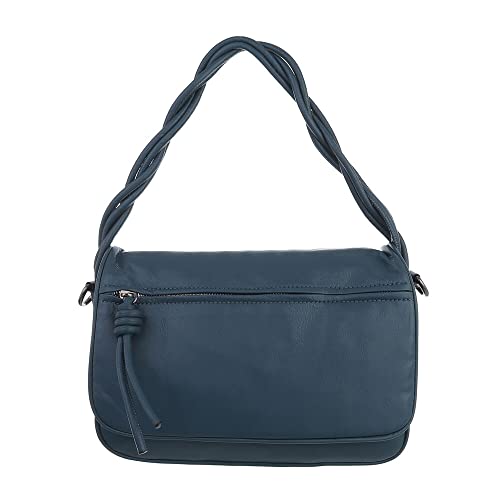 Ital Design MITTELGROßE DAMEN SCHULTERTASCHE KUNSTLEDER HANDTASCHE GRÜN BLAU von Ital Design