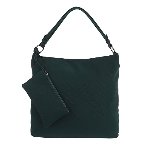 Ital Design MITTELGROßE DAMEN SCHULTERTASCHE KUNSTLEDER HANDTASCHE GRÜN von Ital Design