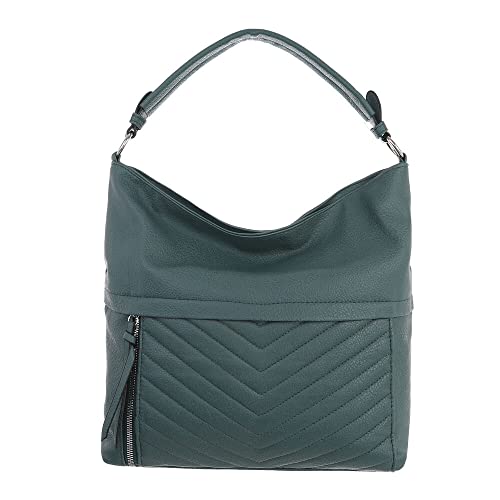 Ital Design MITTELGROßE DAMEN SCHULTERTASCHE KUNSTLEDER HANDTASCHE GRÜN von Ital Design