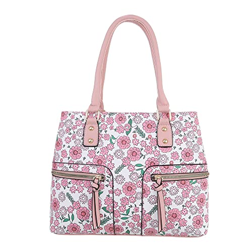 Ital-Design MITTELGROßE DAMEN SCHULTERTASCHE KUNSTLEDER HANDTASCHE ROSA von Ital-Design