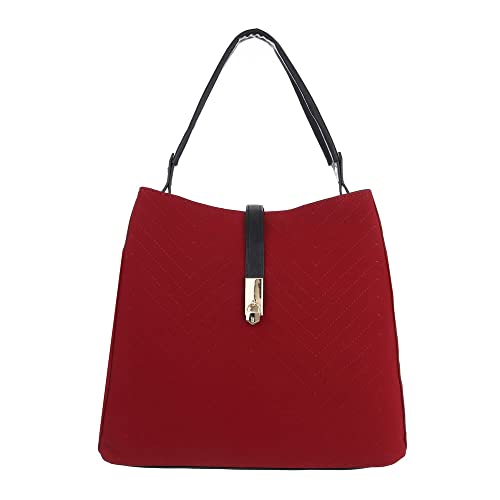 Ital Design MITTELGROßE DAMEN SCHULTERTASCHE KUNSTLEDER HANDTASCHE ROT von Ital Design