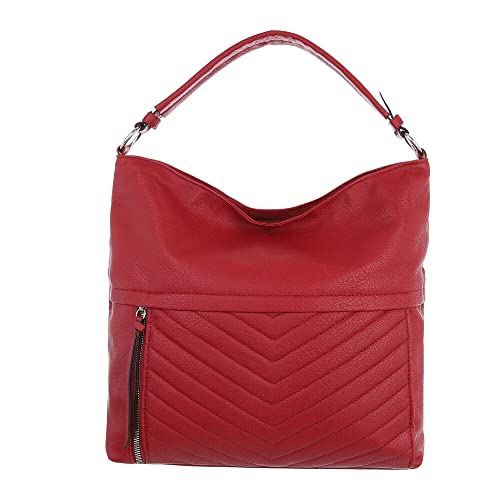 Ital Design MITTELGROßE DAMEN SCHULTERTASCHE KUNSTLEDER HANDTASCHE ROT von Ital Design