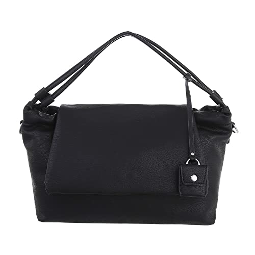 Ital-Design MITTELGROßE DAMEN SCHULTERTASCHE KUNSTLEDER HANDTASCHE SCHWARZ von Ital-Design