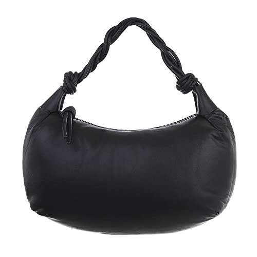 Ital Design MITTELGROßE DAMEN SCHULTERTASCHE KUNSTLEDER HANDTASCHE TASCHE SCHWARZ von Ital Design