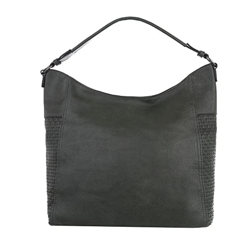 Ital-Design MITTELGROßE DAMEN SCHULTERTASCHE KUNSTLEDER USED OPTIK SHOPPER HANDTASCHE GRÜN von Ital-Design