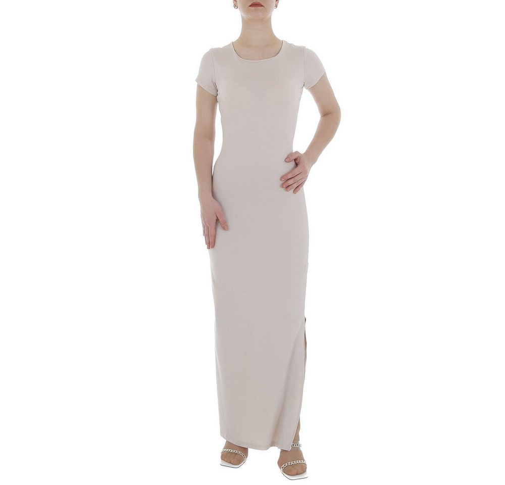 Ital-Design Maxikleid Damen Elegant Pencil (86365231) Stretch Maxikleid in Beige von Ital-Design