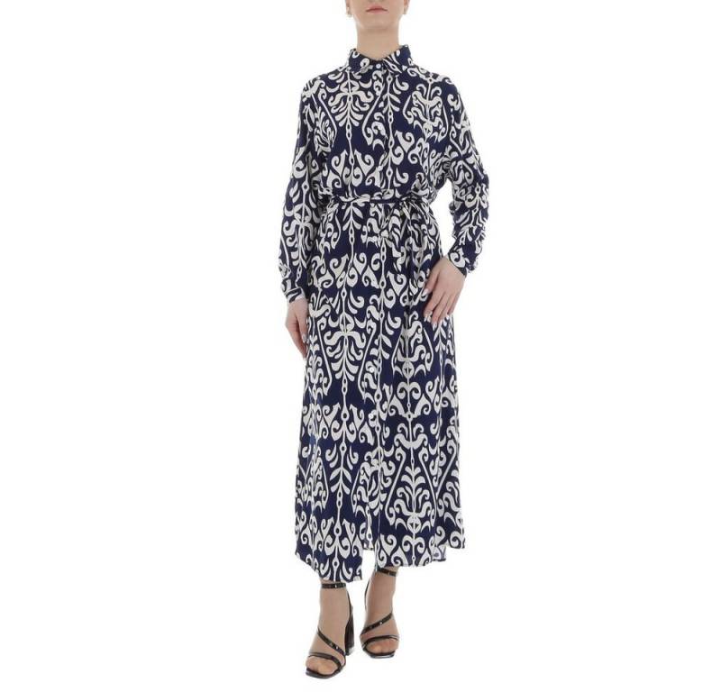 Ital-Design Maxikleid Damen Freizeit (85885239) Ornamente Blusenkleid in Blau von Ital-Design