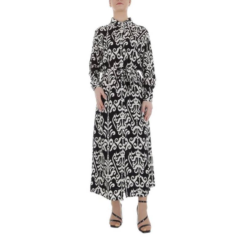Ital-Design Maxikleid Damen Freizeit (85885237) Ornamente Blusenkleid in Schwarz von Ital-Design