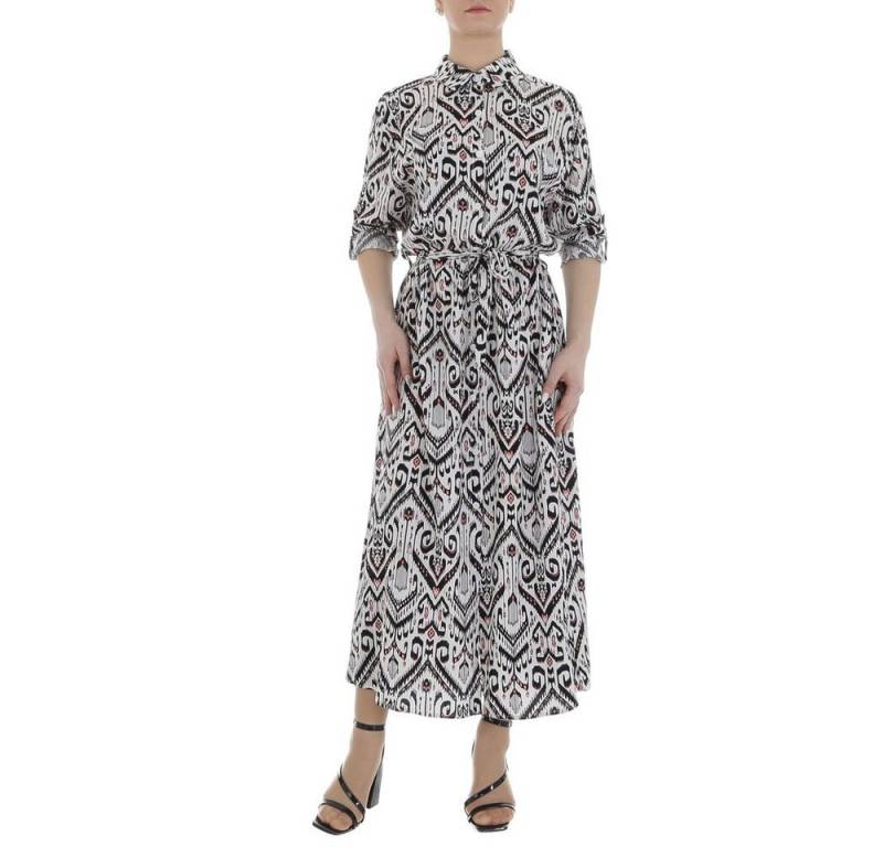 Ital-Design Maxikleid Damen Freizeit (85885246) Ornamente Blusenkleid in Schwarz von Ital-Design