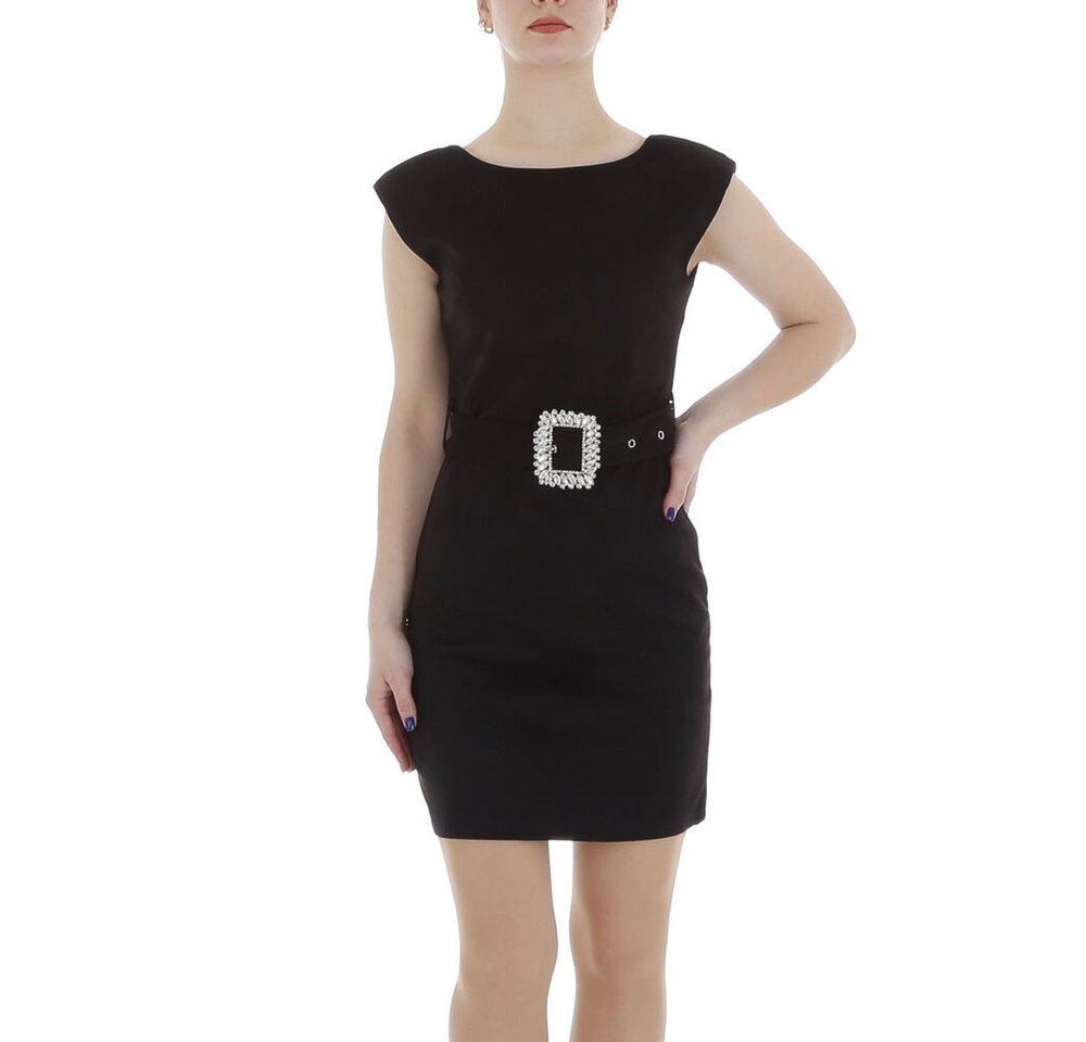 Ital-Design Minikleid Damen Elegant (86099036) Strass Stretch Samtoptik Minikleid in Schwarz von Ital-Design