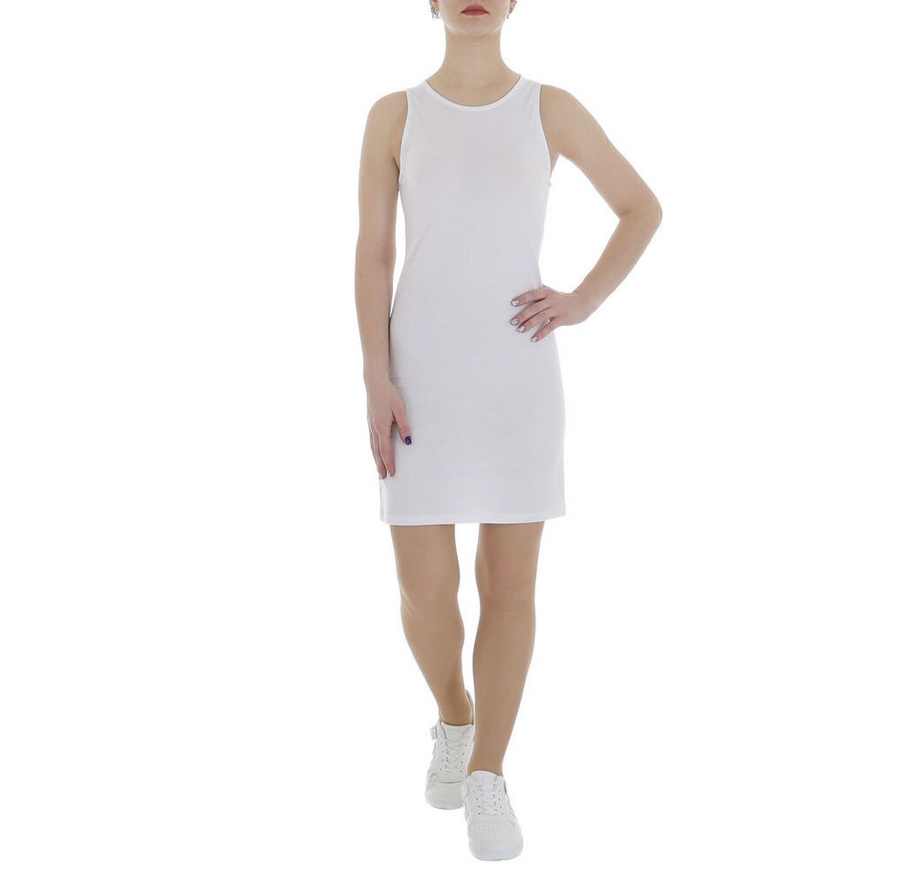 Ital-Design Minikleid Damen Freizeit (85987311) Stretch Minikleid in Weiß von Ital-Design