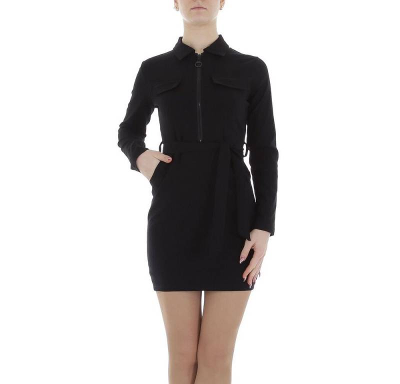 Ital-Design Minikleid Damen Freizeit Stretch Blusenkleid in Schwarz von Ital-Design