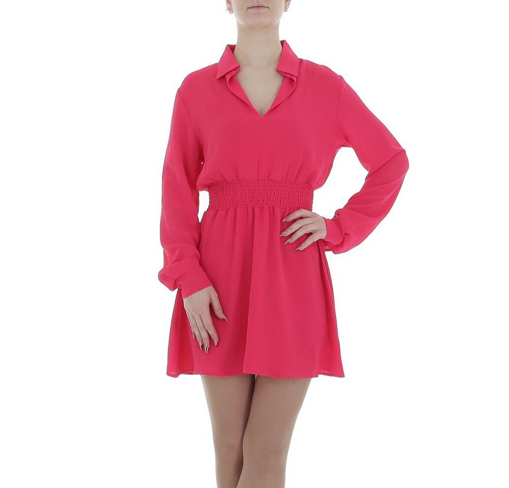 Ital-Design Minikleid Damen Party & Clubwear Chiffon Crinkle-Optik Blusenkleid in Pink von Ital-Design