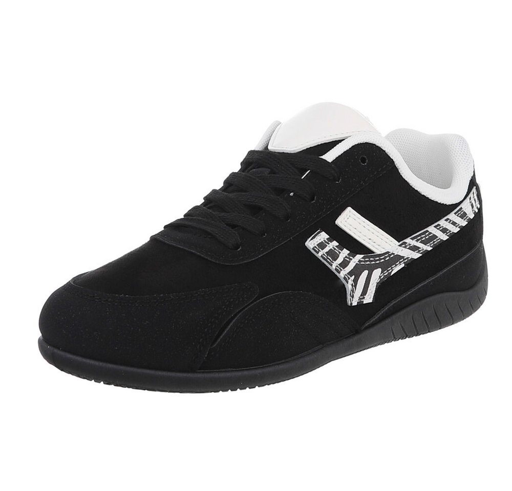 Ital-Design Moderne Damen Sneakers mit Komfort für Alltag und Freizeit Sneaker (90033128) Flach Sneakers Low in Schwarz von Ital-Design