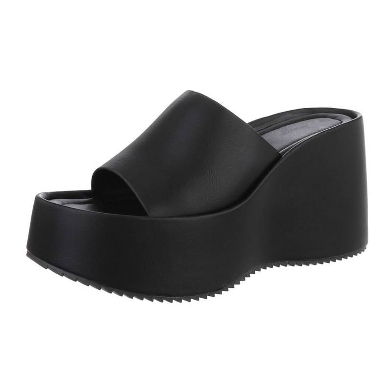 Ital-Design Moderne Plateau-Sandalen für Damen – Elegant & Bequem Plateausandaletten (89542550) Keilabsatz/Wedge Keilsandaletten in Schwarz von Ital-Design