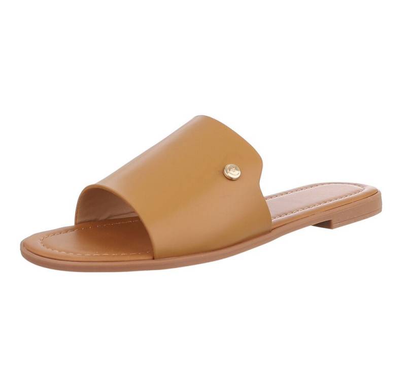 Ital-Design Moderne Sandalen für Damen – Eleganz und Komfort Pantolette (89319231) Blockabsatz Pantoletten in Camel von Ital-Design