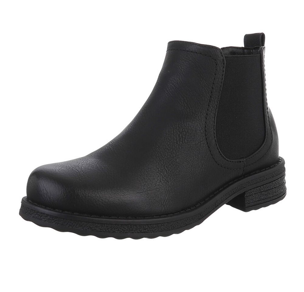 Ital-Design Modische Ankle Boots für Damen – Komfortabel & Stylisch Stiefelette (90169728) Blockabsatz Chelsea Boots in Schwarz von Ital-Design