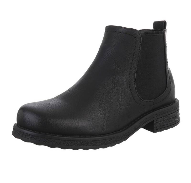 Ital-Design Modische Ankle Boots für Damen – Komfortabel & Stylisch Stiefelette (90169728) Blockabsatz Chelsea Boots in Schwarz von Ital-Design