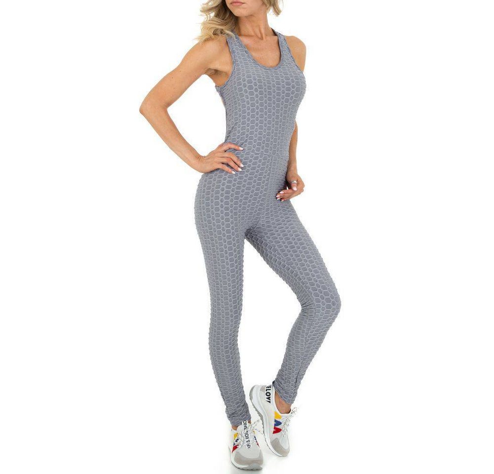 Ital-Design Overall Damen Sport Stretch Langer Jumpsuit in Grau von Ital-Design