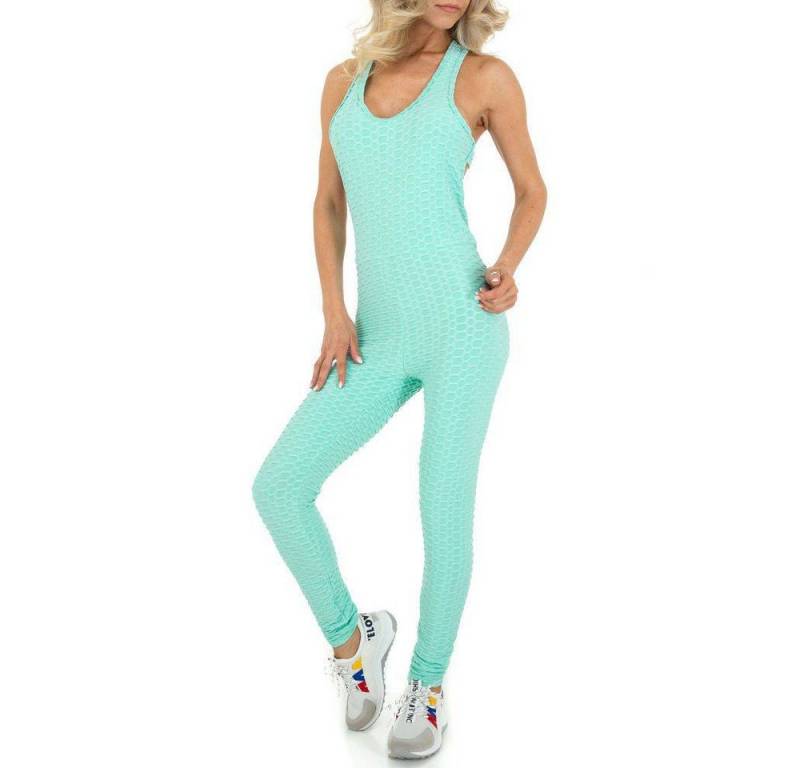 Ital-Design Overall Damen Sport Stretch Langer Jumpsuit in Türkis von Ital-Design