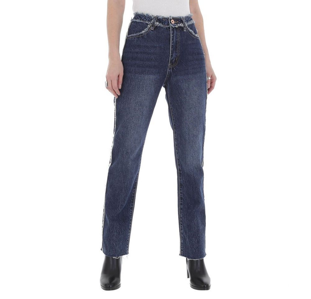 Ital-Design Relax-fit-Jeans Damen Freizeit Destroyed-Look High Waist Jeans in Blau von Ital-Design