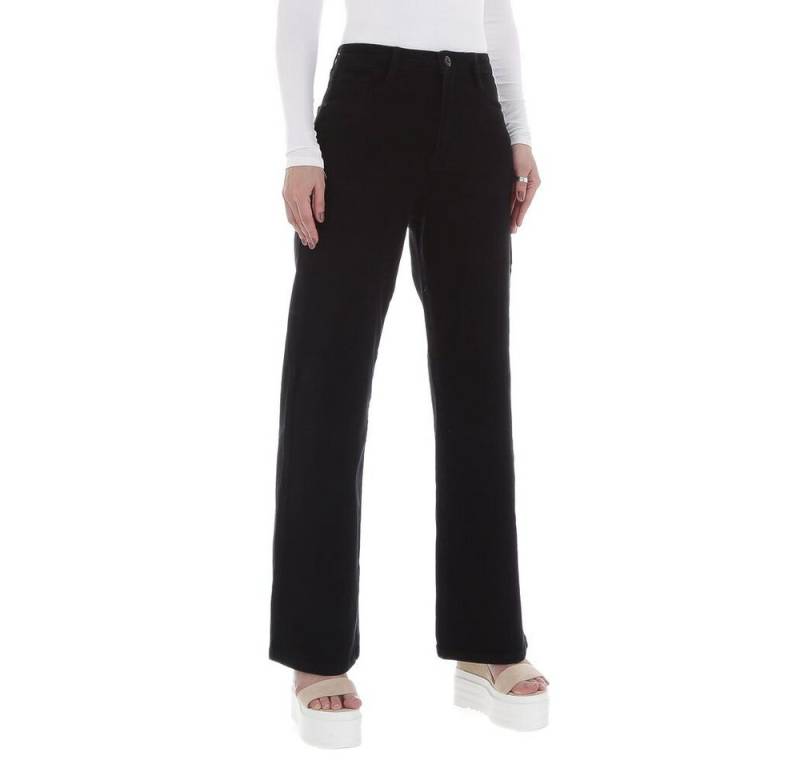 Ital-Design Relax-fit-Jeans Damen Freizeit Stretch High Waist Jeans in Schwarz von Ital-Design