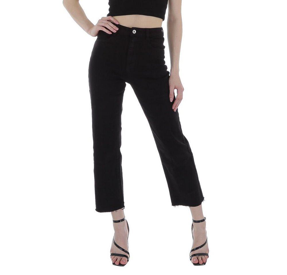 Ital-Design Relax-fit-Jeans Damen Freizeit Used-Look Stretch Relaxed Fit Jeans in Schwarz von Ital-Design