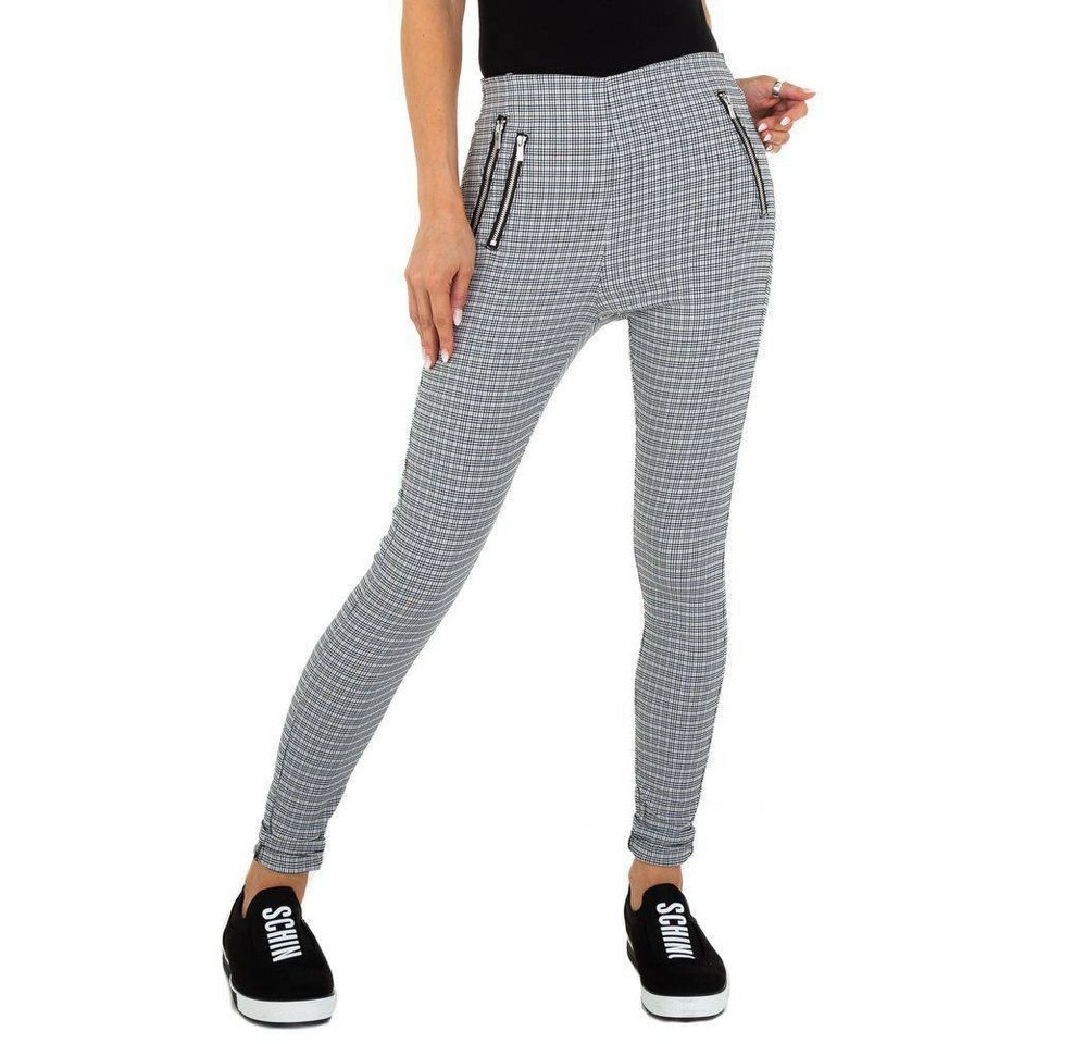 Ital-Design Röhrenhose Damen Freizeit Reißverschluss Stretch Skinny-Hose in Grau von Ital-Design