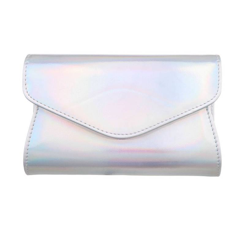 Ital-Design Schultertasche Kleine, Damentasche clutch schultertasche in Silber von Ital-Design