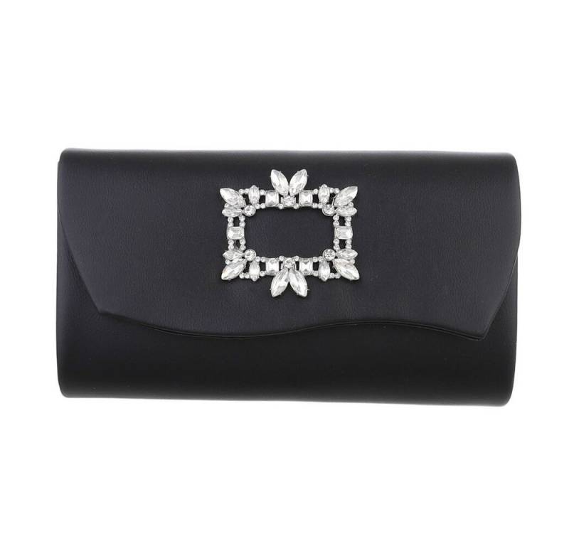 Ital-Design Schultertasche Kleine, Damentasche clutch schultertasche mit strass in Schwarz von Ital-Design