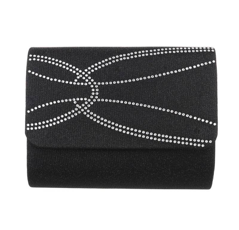 Ital-Design Schultertasche Sehr kleine, Damentasche clutch schultertasche mit strass in Schwarz von Ital-Design