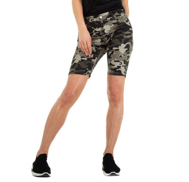Ital-Design Shorts Damen Freizeit (86585445) Camouflage Stretch Freizeitshorts in Khaki von Ital-Design