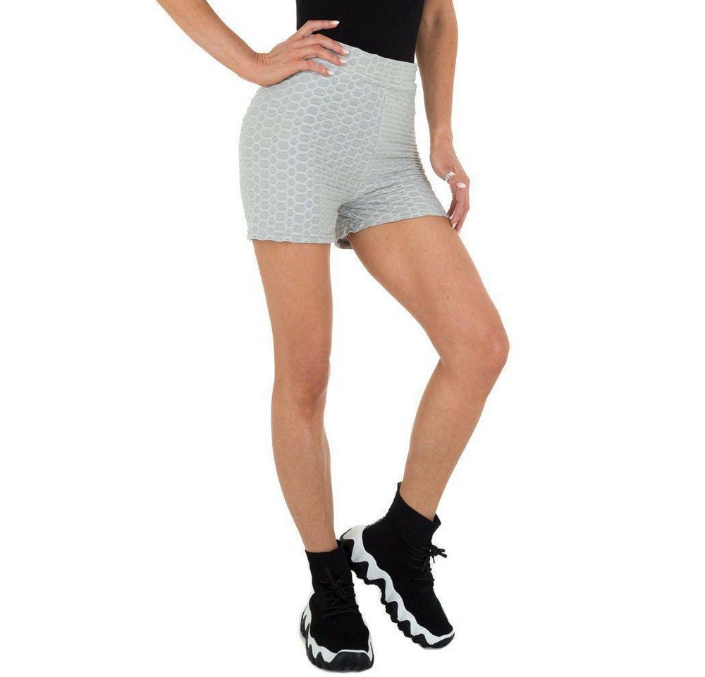 Ital-Design Shorts Damen Freizeit Hotpants Stretch Freizeitshorts in Grau von Ital-Design