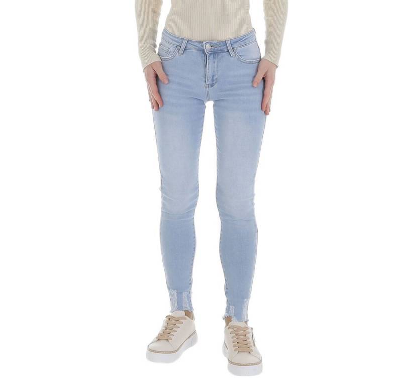 Ital-Design Skinny-fit-Jeans Damen Freizeit (86746081) Destroyed-Look Stretch Skinny Jeans in Hellblau von Ital-Design