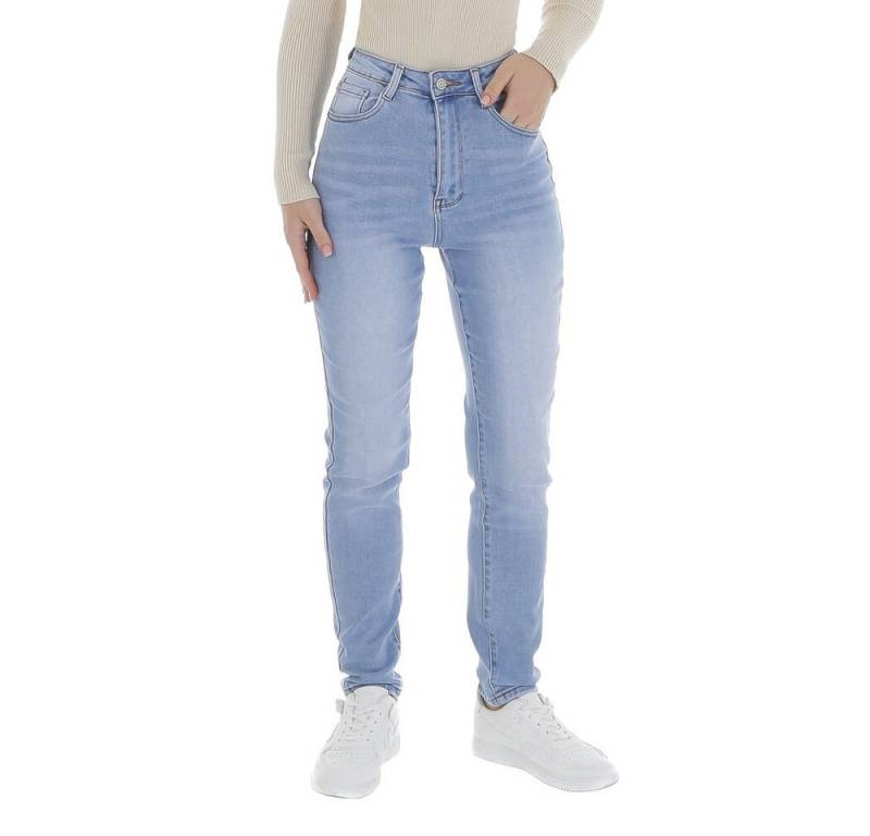 Ital-Design Skinny-fit-Jeans Damen Freizeit (87123911) Used-Look Stretch High Waist Jeans in Blau von Ital-Design