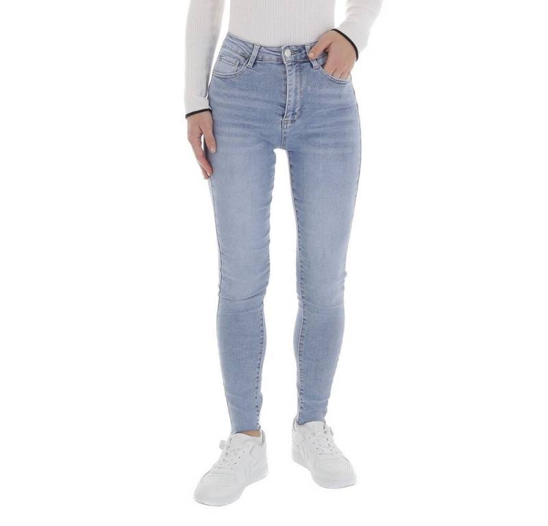 Ital-Design Skinny-fit-Jeans Damen Freizeit (87217148) Destroyed-Look Stretch High Waist Jeans in Hellblau von Ital-Design
