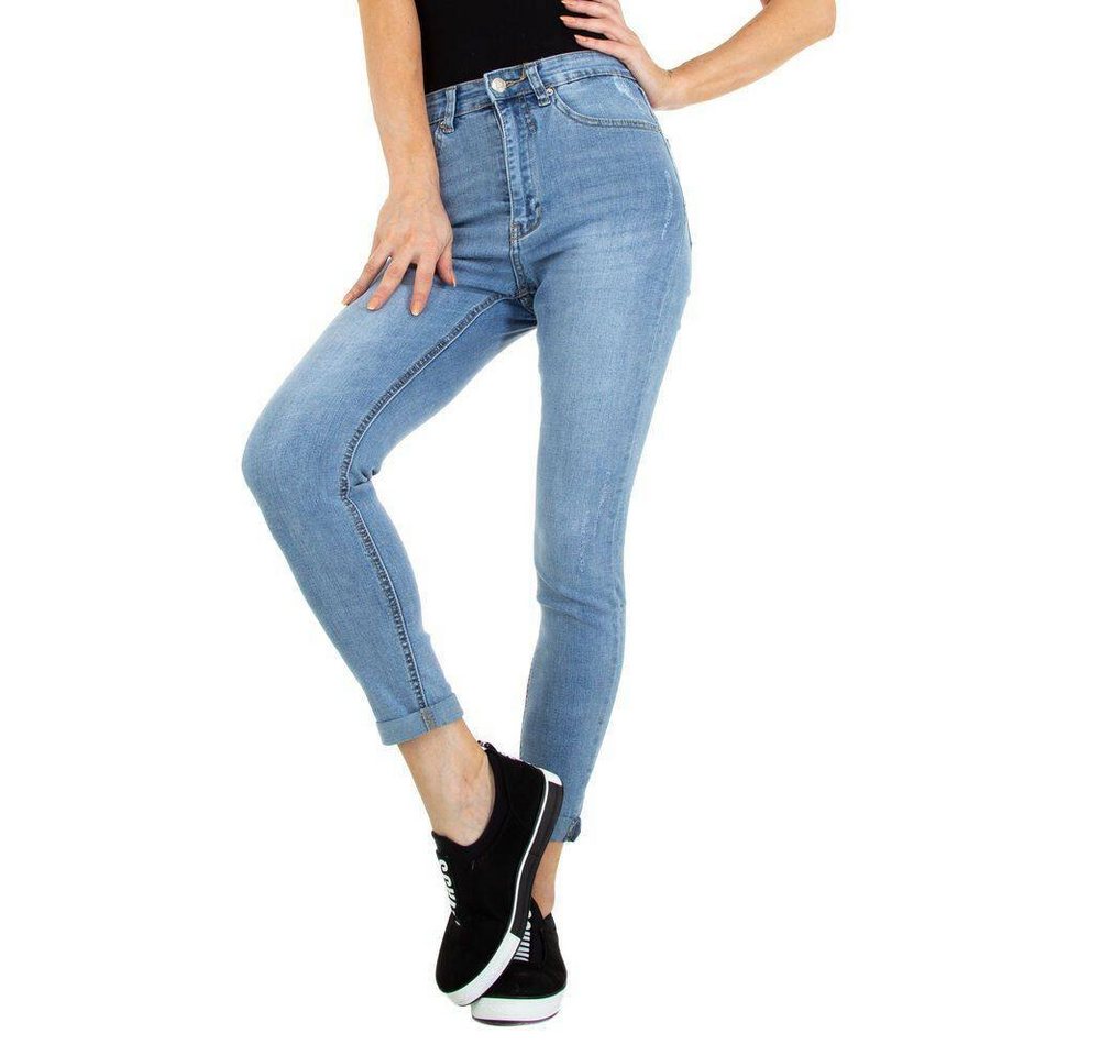 Ital-Design Skinny-fit-Jeans Damen Freizeit Jeansstoff Stretch Skinny Jeans in Blau von Ital-Design