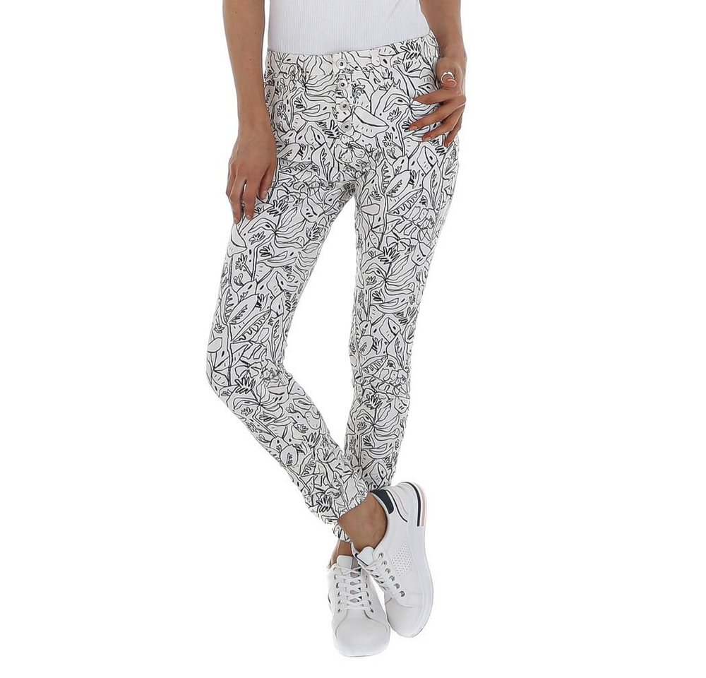 Ital-Design Skinny-fit-Jeans Damen Freizeit Print Stretch Skinny Jeans in Weiß von Ital-Design